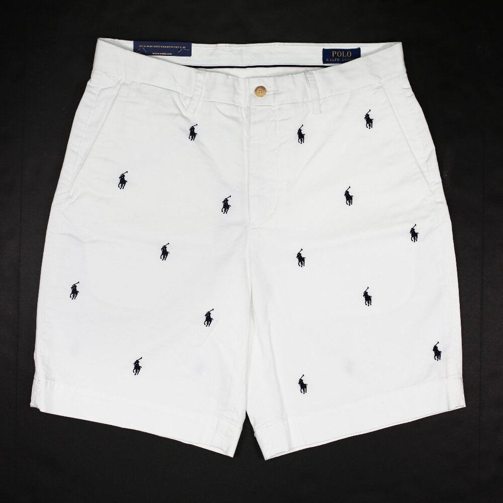 NWT Polo Ralph Lauren Men's Multi Pony Prospect Golf Shorts White MSRP $125.00